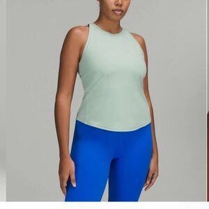 Lululemon Base Pace Ribbed Tank Top in Silver Blue Size 6